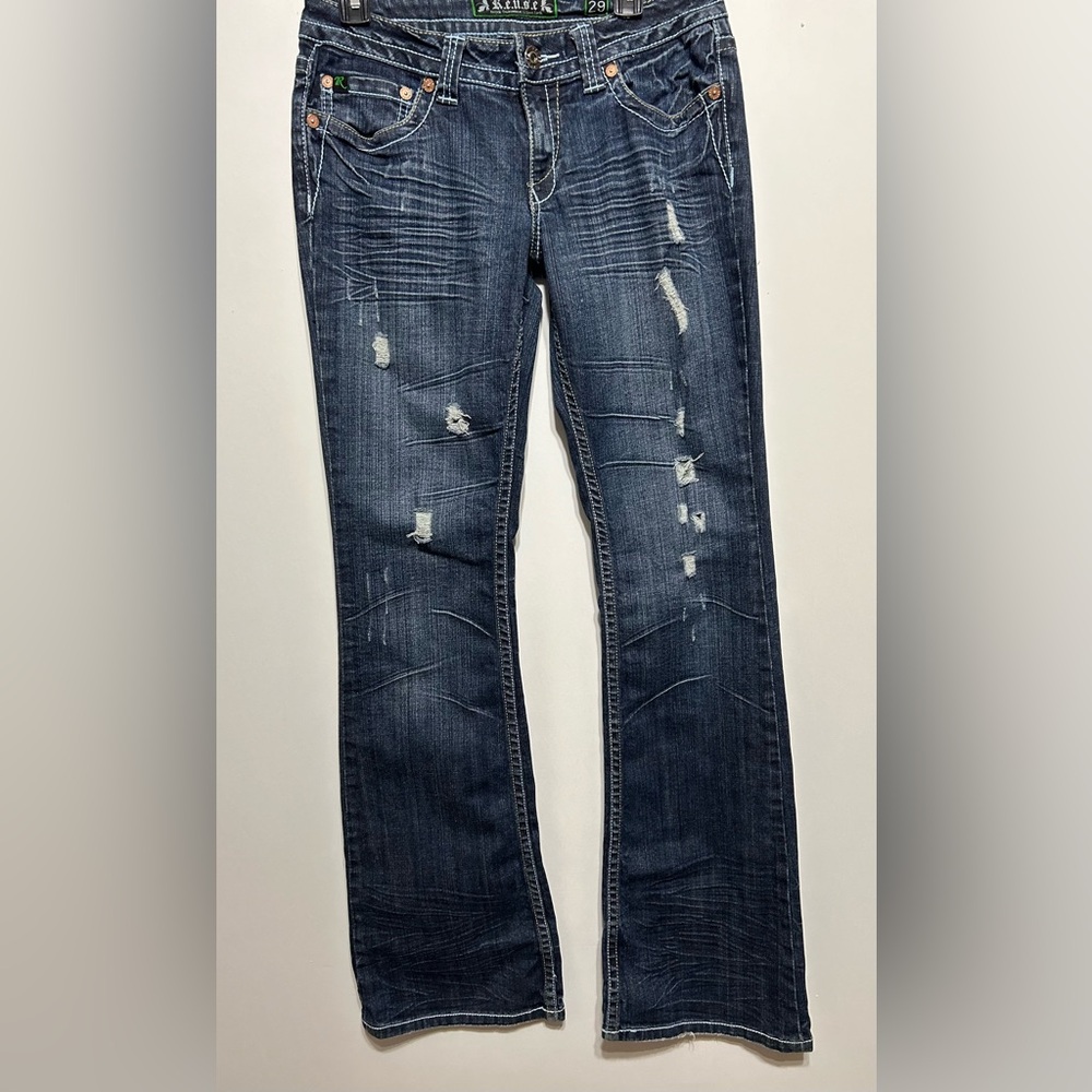 R.E.U.S.E. Distressed, Flair cut women’s Jeans